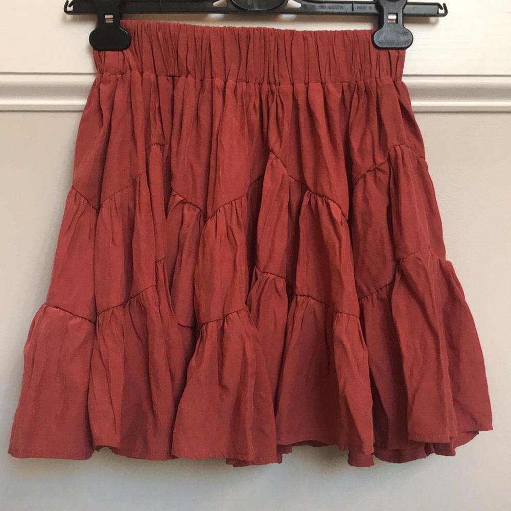 Vestique Orange/Brown Skirt with pockets Size Medium EUC
